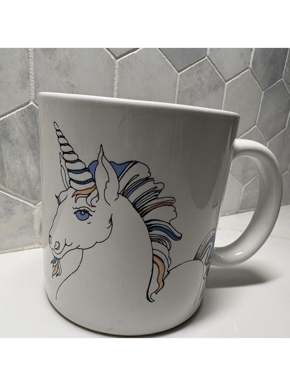 Rainbow Unicorn Coffee Mug 1980s Trend Pacific Los Angeles USA Cup Noble